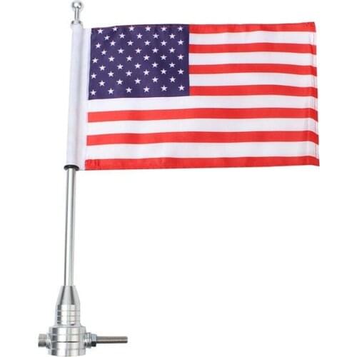 Universal Motorcycle American USA Flag pole Luggage Rack Mount For Harley