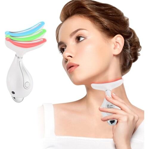 Neck Anti Wrinkle Face Lifting Beauty Device EMS Micro-current Wrinkle Removal Tighten Skin LED Photon Therapy Reduce Chin