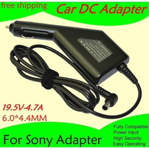 High quality DC Power Car Adapter Charger 19.5V 4.7A For Laptop Sony 6.0*4.4MM 90W Input DC11-15V max 10A Free shipping