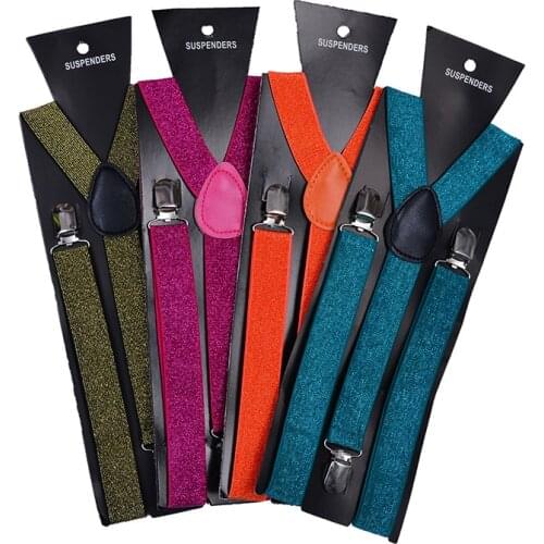 YSMILE Y Fashion Y-back Unisex Shineing Suspenders Adjustable High Elastic 3 Clip On Adult Pants Braces Clothes Accessories