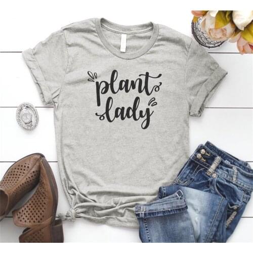 Women T Shirt Plant Lady Letter Print Tshirt Women Short Sleeve O Neck T-shirt Ladies Tee Shirt Clothes Tops TX5584