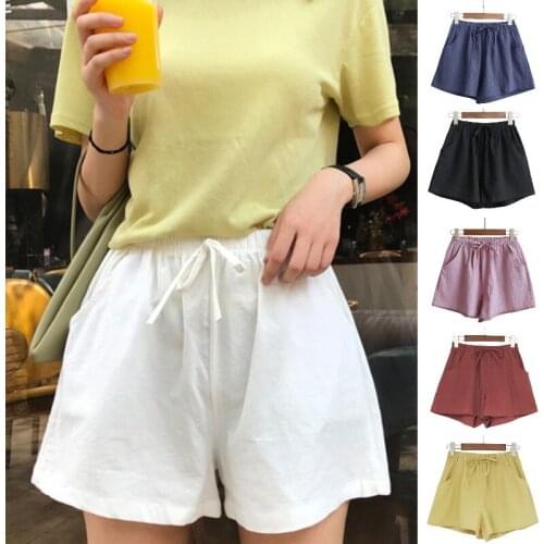 Women Summer Shorts Polyester Trousers High Waist Ladys Loose And Comfortable Hot breeches Girls' Casual Garments