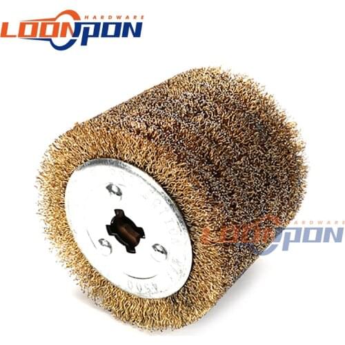 Stainless Steel Wire Brush Wheel Wood Open Paint Polishing Deburring Wheel for Electric Striping Machine 1Pc