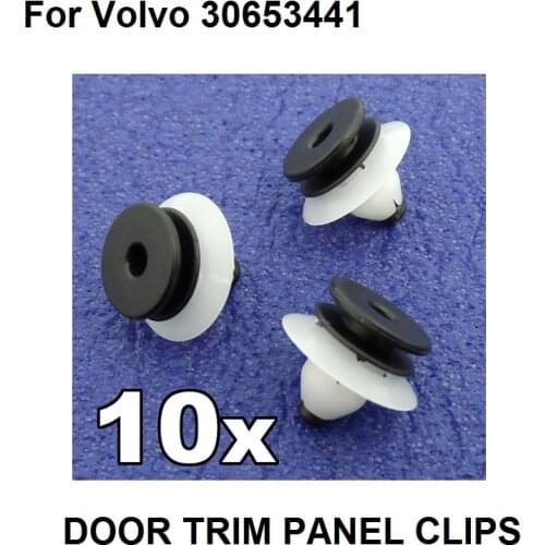 10x For Volvo 30653441 Plastic Trim Clips- Interior Fascia Panels, Door Cards & Pillar Covers