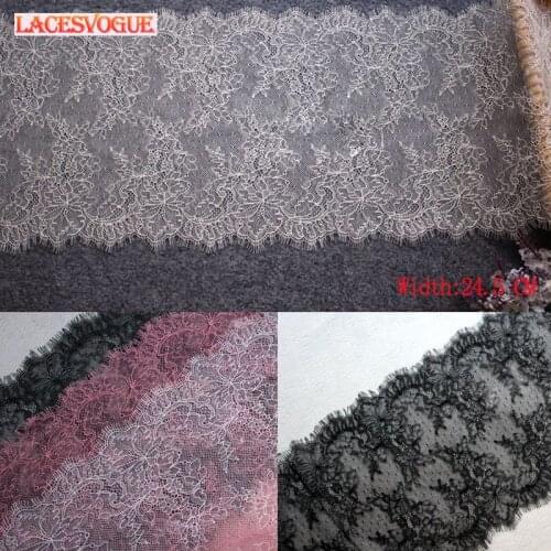 12meters 24cm Eyelash lace ribbon DIY Handmade accessories Garment needlework sewing Dress edge Underwear decoration 537