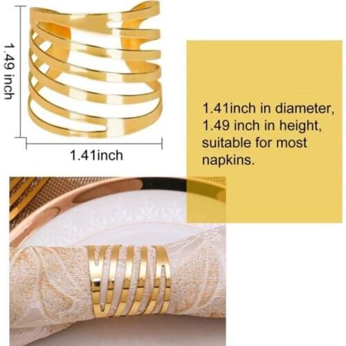 12 Pcs Round Hollow Out Metal Napkin Serviette Holder Napkin Rings Set Round Serviette Rings Bulk for Party Decoration