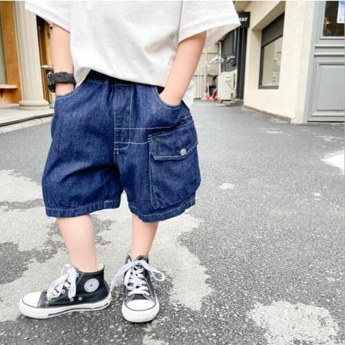 2021 new style girls boys denim pants cotton summer fashion kids shorts 3-8t YU489