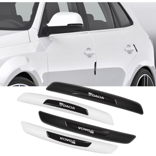 4Pcs Rubber Car Door Rearview Mirror Bumper Strip Stickers Car Styling Accessories For Dacia Logan Dokker Duster Lodgy Sandero
