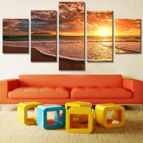 5pcs DIY 5D Diamond Embroidery sunset natural landscape, full square Diamond Painting mosaic Cross Stitch Rhinestone wall sticke