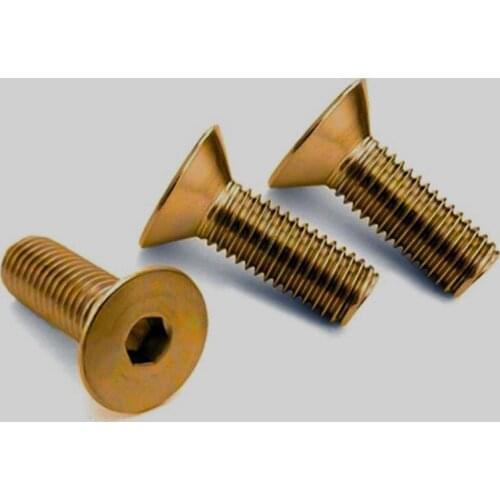 5pcs M4 brass countersunk allen screws flat head bolts inner hexagon slot screw H62 copper bolt 8/10/12/20mm length
