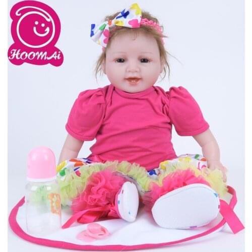 55cm Mohair Silicone Reborn Baby Dolls Handmade Cloth Body Baby Doll Early Education Doll Baby Shower Toys Brinquedos