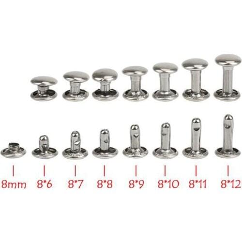 8mm Double cap rivets Round rivets Leather rivets studs Snap buttons