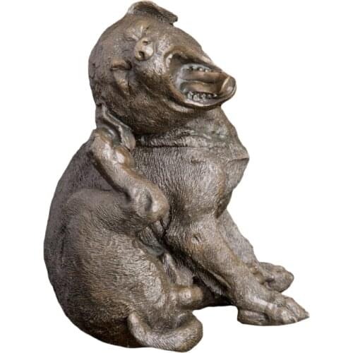 ArtsHom DW-113 Home decorative metal crafts bronze little dog figurines Animal Cute Pet dog Artwork For Gift