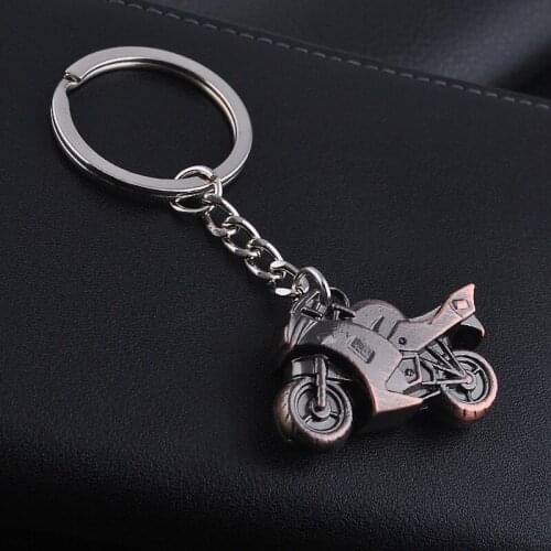 Fashion Motorcycle Personality Fashion Small Gift Alloy Solid Motorcycle Keychain Super Hot Car Keychain Bronze Silver Mens Car