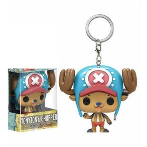 Funko Pop Pocket Pop Keychain Toy One Piece Tonytony Chopper Keychains Japanese Cartoon Anime Doctor Action Figures Toys