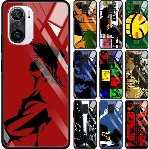 Tempered Glass Case For Xiaomi Redmi Note 8 9 10 pro Max 9S 10S 8T 9T K40 K30 Pro 9C 9A 8A 7 Phone Funda Cowboy Bebop