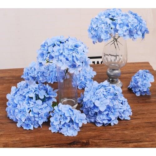 11pcs colorful decorative flower for wedding party luxury artificial Hydrangea silk DIY flower decoration for Home Decoration