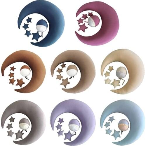 Baby Hat Posing Beans Moon Pillow Stars Set Newborn Photography Props Infants Photo Shooting Accessories