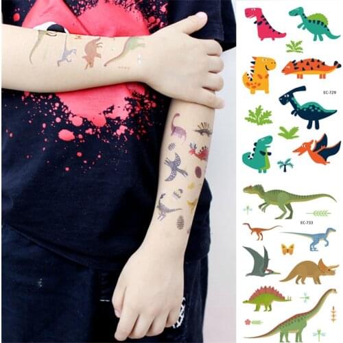 28 Style 1PCS Disposable Tattoo Sticker Dinosaur Party Decor Baby Dino Birthday Party Favors Temporary Dinosaur Party Supplies,Q