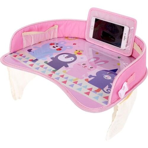 Baby Car Seat Cartoon Stroller Kids Toy Food Water Holder Desk Children Portable Waterproof Plate Table For Car Children Table