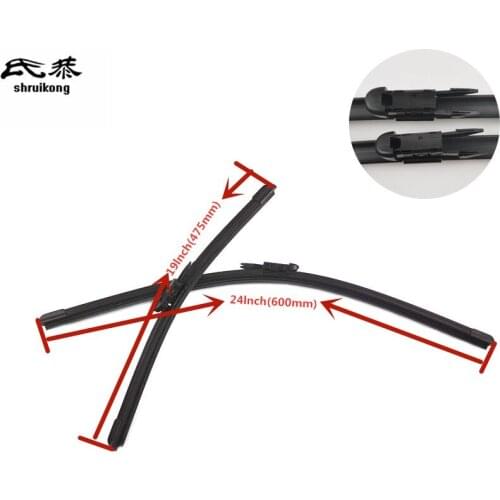 Free shipping 2pcs/lot SG-004 Wiper blades for 2005-2012 AUDI A3 8P 24"+19" fit pinch tab type wiper arms only car accessories
