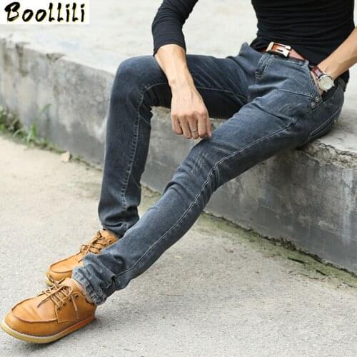 2020 NEW Vintage Men Slim Fit Jeans High Quality Trousers Designer Business