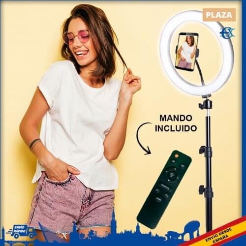 EUROXANTY®| Light hoop with tripod | With knob | 30cm | LED light ring | Light hoop LED tripod | Ring light for cell phone