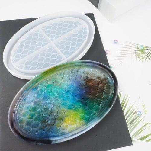 Tray Resin Molds Oval Tray Silicone Molds Epoxy Resin Casting Molds for Geode Agate Tray Jewelry Plate Coaster Dish Craft Making