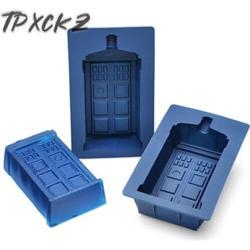 Hot Sale Dr Doctor Tardis Cupcake Ice Cube Mold Maker Bar Party Silicone Trays Jelly Chocolate Cake Mold Kitchen Tools Gifts