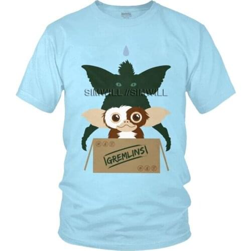 Gremlins Gizmo T Shirt Mens Cotton Printing T-shirts Fashion Tshirt Short Sleeve Monster Mogwai Stripe Tee Tops