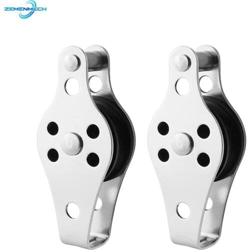2PCS Suit 2mm to 8mm Rope 316 Stainless Steel Pulley Blocks Rope Runner Kayak Boat Accessories Marine Canoe Anchor Trolley Kit