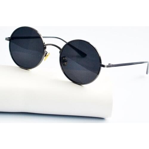 2020 Clear Lens Metal Frame Sunglasses Retro Woman Yellow Red Male Sun Glasses Round Gold UV400 Birthday Gift Items