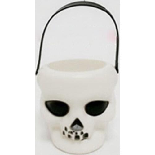 New Halloween Mini Novelty Candy Holder Pot With Handle Plastic Bucket Party Favors Christmas Pendant Halloween Decoration