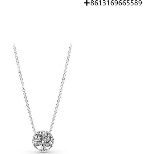 Original Reproduction 1:1 100% Pure Silver 925 Rotary Tree Of Life Fashion Collar Bone Necklace Manufacturer Direct Batch Free O