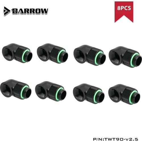 G1/4'' 90 Degree Rotary Hard Tube Fitting Adapter Rotating 90 degrees water cooling Adaptors 8pcs/lot TWT90-v2.5
