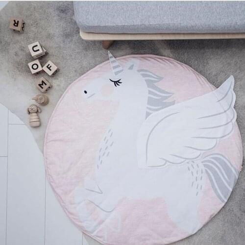 INS Popular Pink Cute Unicorn Crawling Mat Baby Sleeping Tianma Game Mat Childrens Room Decorative Mat