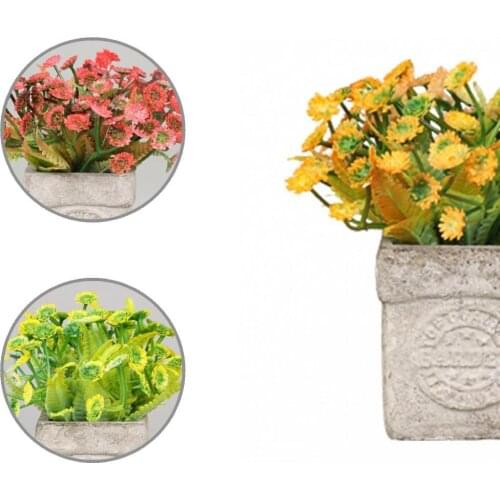 Portable Beautiful Long Lasting Artificial Potted Flower Ornament Artificial Flower Fake Anti-fade Garden Decor