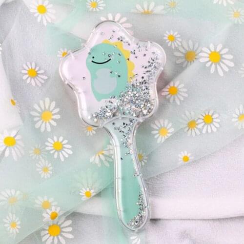 Sequins Comb Massage Children Quicksand Cushion Massage Comb Cute Girl Comb Carry Long Hair Anti-knot Comb Hair Brush