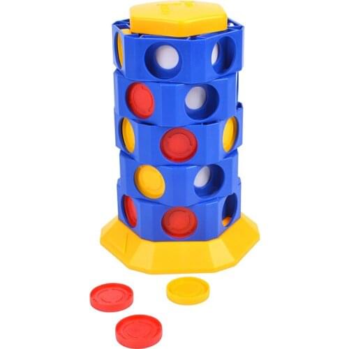 3D Connect Four Line Up Chess Toy Interactive Logical Thinking Training Board Game Rotatable Educational Puzzle Toy For Children