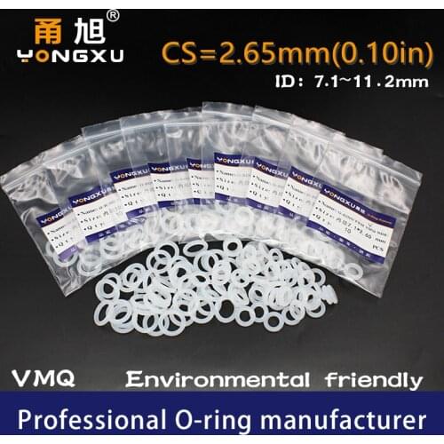 15PCS/lot Silicon O-ring Silicone/VMQ CS2.65mm ID7.1/7.5/8/8.5/9/9.5/10/10.6/11.2*2.65mm O Ring Seal Rubber Rings Gasket