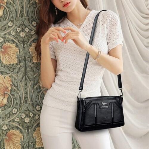 Women Bag Casual Tote Sac New Vintage Ladies Hand Crossbody Bags for Women Thread Leather Luxury Handbags 2021