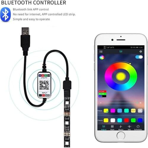 LED Light 30/60led/m 5050RGB Colorful USB Bluetooth Control DC 5V Waterproof Lamp with Set LED Strip for Living Room Decoration