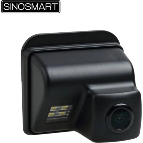 SINOSMART In Stock High Quality Rearview Parking Reverse Camera for Mazda 6 CX-5 CX-7 CX-9 Install in License Plate Lamp Hole