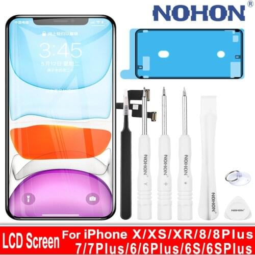 NOHON LCD Screen For iPhone X XS XR 8 7 Plus 6 6S Plus With 3D Touch Digitizer Assembly No Dead Pixel Replacement Display AAA