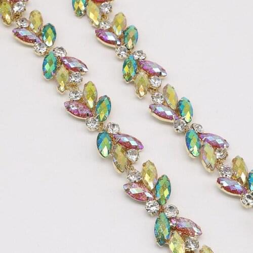 10Yards Crystal Rhinestone Close Chain Resin Diamonds Trimming Claw Chain Jewelry Crafts DIY Embellishments