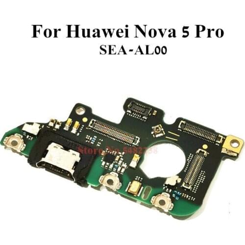 100% Original USB Charger Plug Board For Huawei Nova 5 Pro SEA-AL00 USB Charging Port Dock Flex cable Quick charge+Microphone
