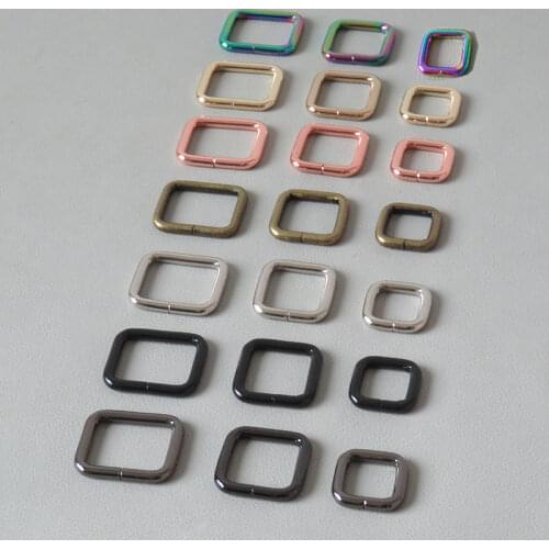 100Pcs DIY Metal Heavy Thickness Handbag Leather Bag Purse Strap Belt Rectangle Square D Ring Buckle Clasp Dog Leash Hardware