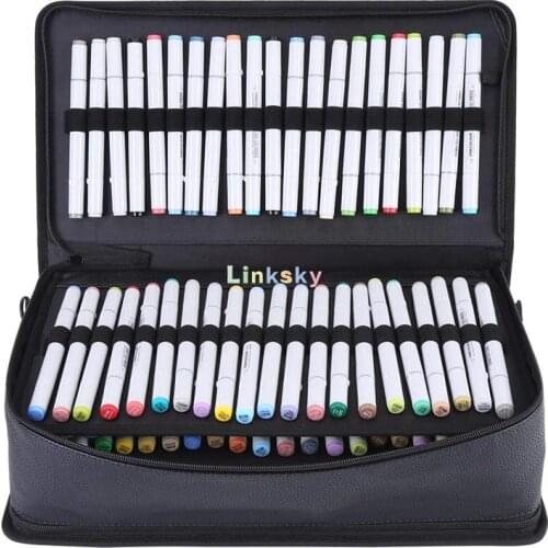 180 Colored Pencils Case,140 Gel Pens Bag,PU Leather Colored Pencil & Gel Pen Case with Zipper Holds,Artist use Supplies