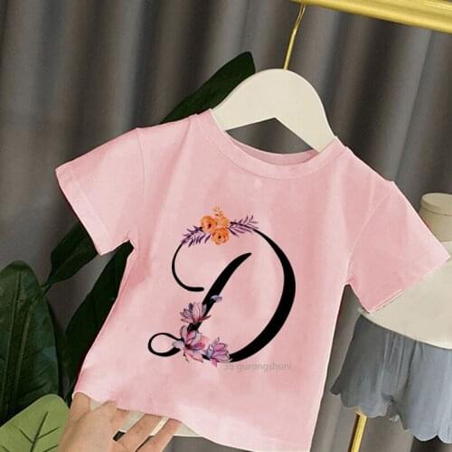 2021 Kids Girl T Shirt Summer Baby Letter Plant Tops Toddler Tees Clothes Children Clothing Cartoon T-shirts Short Sleeve
