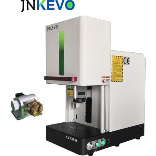 30w 50w Portable enclosed fiber laser marker with rotary / fiber laser marking machine price